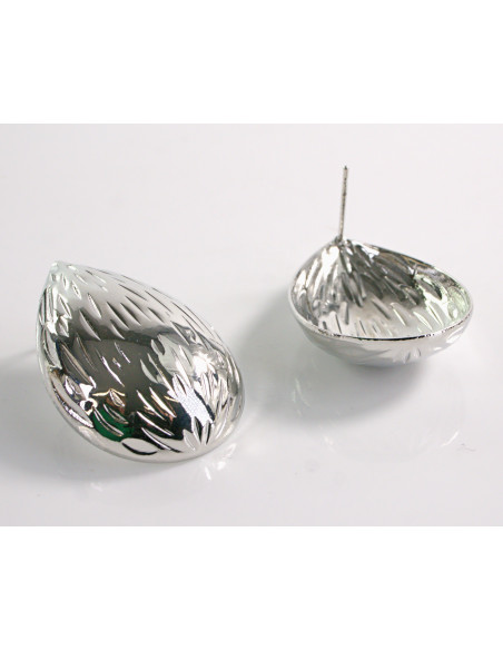 Kolczyki DUŻE ZŁOTE KROPLE ŁEZKI  LOLITA AKCESORIA srebrny sztyft 925