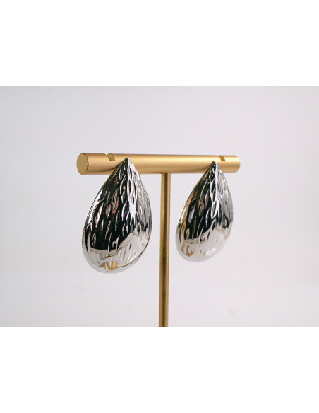 Kolczyki DUŻE ZŁOTE KROPLE ŁEZKI  LOLITA AKCESORIA srebrny sztyft 925