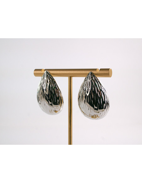 Kolczyki DUŻE ZŁOTE KROPLE ŁEZKI  LOLITA AKCESORIA srebrny sztyft 925