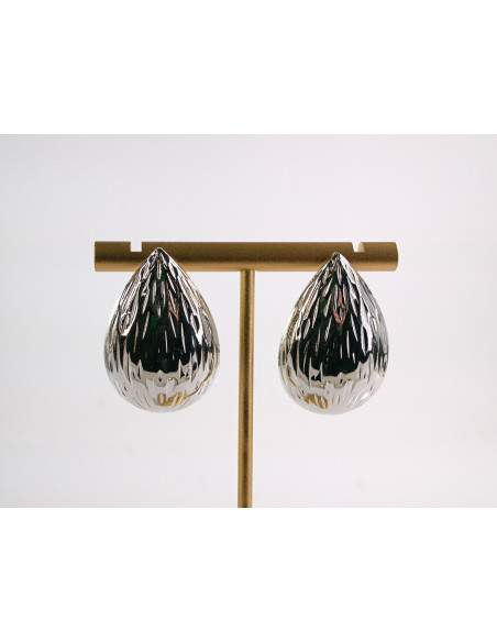 Kolczyki DUŻE ZŁOTE KROPLE ŁEZKI  LOLITA AKCESORIA srebrny sztyft 925