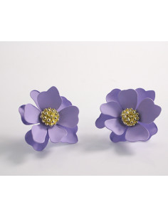 Kolczyki FIOLETOWE KWIATKI   LOLITA AKCESORIA srebrny...