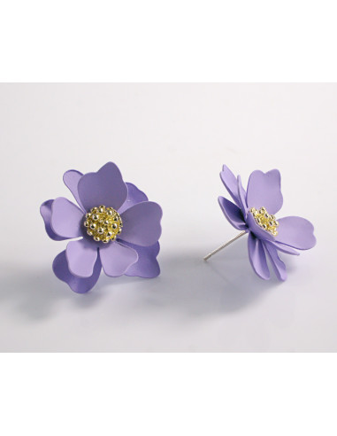 Kolczyki FIOLETOWE KWIATKI   LOLITA AKCESORIA...