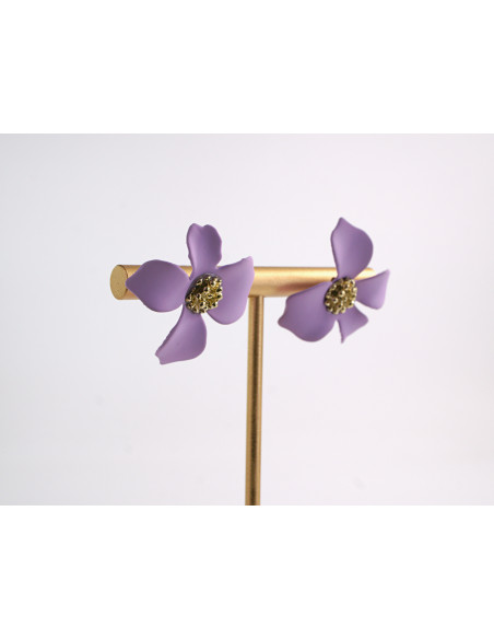 Kolczyki FIOLETOWE KWIATKI   LOLITA AKCESORIA srebrny sztyft 925