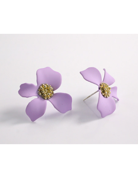 Kolczyki FIOLETOWE KWIATKI   LOLITA AKCESORIA srebrny sztyft 925
