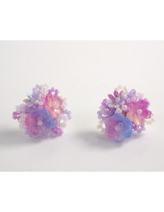 Kolczyki FIOLETOWE PLECIONE KWIATKI   LOLITA AKCESORIA...