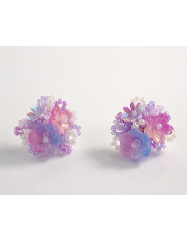 Kolczyki FIOLETOWE PLECIONE KWIATKI   LOLITA...