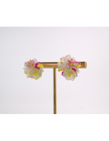 Kolczyki KOLOROWE  PLECIONE KWIATKI  LOLITA...