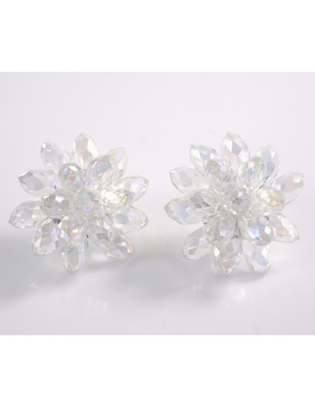 Kolczyki BIAŁE KWIATKI  KWIATY LOLITA AKCESORIA srebrny sztyft 925