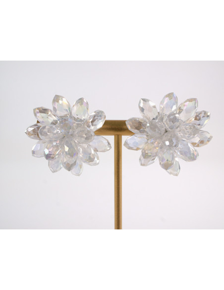 Kolczyki BIAŁE KWIATKI  KWIATY LOLITA AKCESORIA srebrny sztyft 925