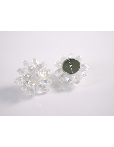 Kolczyki BIAŁE KWIATKI  KWIATY LOLITA AKCESORIA srebrny sztyft 925