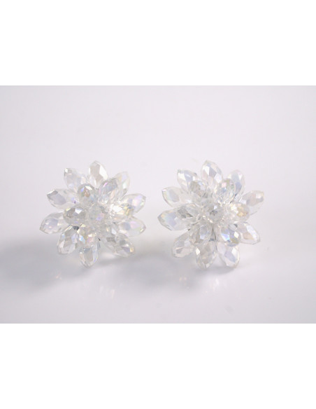 Kolczyki BIAŁE KWIATKI  KWIATY LOLITA AKCESORIA srebrny sztyft 925