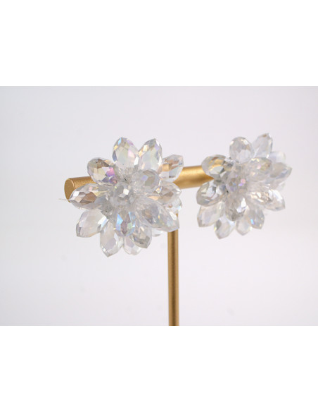 Kolczyki BIAŁE KWIATKI  KWIATY LOLITA AKCESORIA srebrny sztyft 925