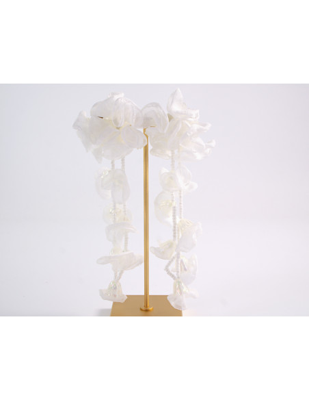 Kolczyki DŁUGIE KWIATY WIECZOROWE XL MAXI LOLITA AKCESORIA sztyft 925