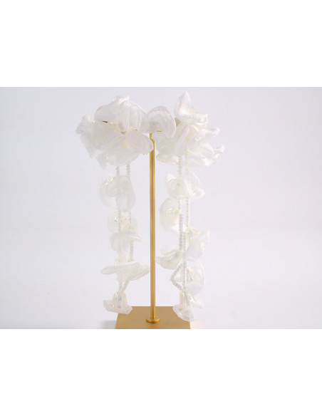 Kolczyki DŁUGIE KWIATY WIECZOROWE XL MAXI LOLITA AKCESORIA sztyft 925