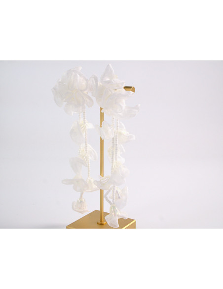 Kolczyki DŁUGIE KWIATY WIECZOROWE XL MAXI LOLITA AKCESORIA sztyft 925