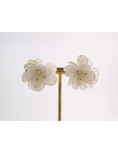 Kolczyki BIAŁE KWIATKI  KWIATY LOLITA AKCESORIA srebrny...