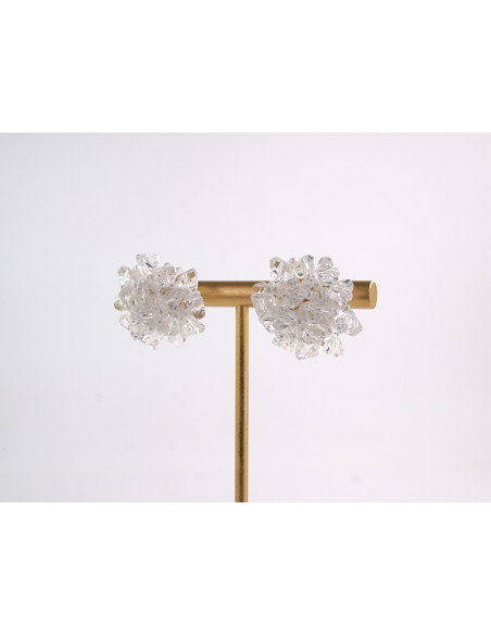 Kolczyki BIAŁE KWIATKI PLECIONE KWIATY LOLITA AKCESORIA srebrny sztyft 925