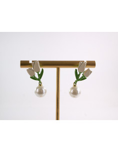 Kolczyki TULIPANY Z PERŁĄ KWIATKI  LOLITA AKCESORIA...