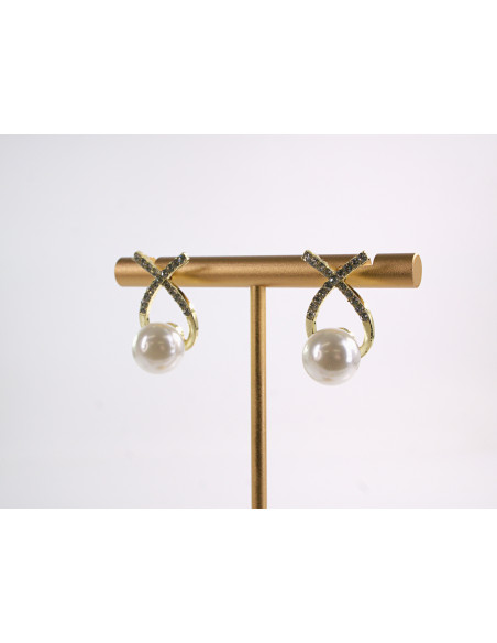 Kolczyki ZAWIJAS Z PERŁĄ LOLITA AKCESORIA srebrny sztyft 925