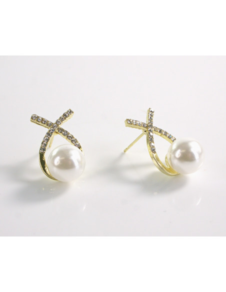 Kolczyki ZAWIJAS Z PERŁĄ LOLITA AKCESORIA srebrny sztyft 925