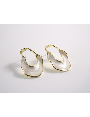 Kolczyki ECRU NIEREGULARNE KOŁA LOLITA...