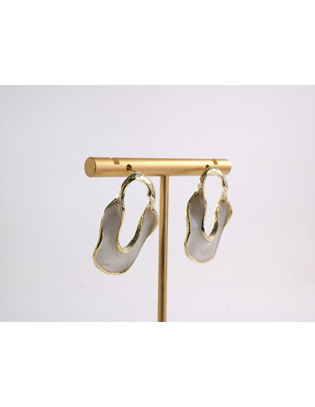 Kolczyki ECRU NIEREGULARNE KOŁA LOLITA AKCESORIA srebrny sztyft 925