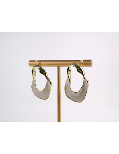 Kolczyki ECRU NIEREGULARNE KOŁA LOLITA...