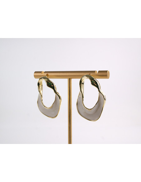 Kolczyki ECRU NIEREGULARNE KOŁA LOLITA AKCESORIA srebrny sztyft 925