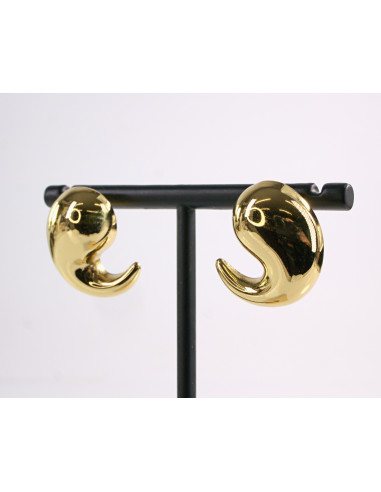 Kolczyki ASYMETRYCZNE ZŁOTE ZAWIJASY STAL...