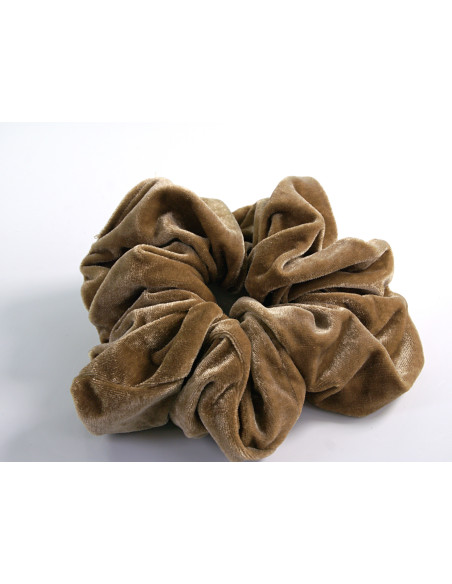 SCRUNCHIE MEGA DUŻA XXXL AKSAMITNA  ŚREDNICA 16-18 CM BEŻOWY