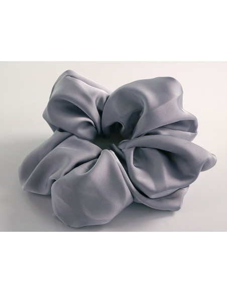SCRUNCHIE SATYNOWA MEGA DUŻA XXXL SATYNA ŚREDNICA 16-18 CM NIEBIESKI