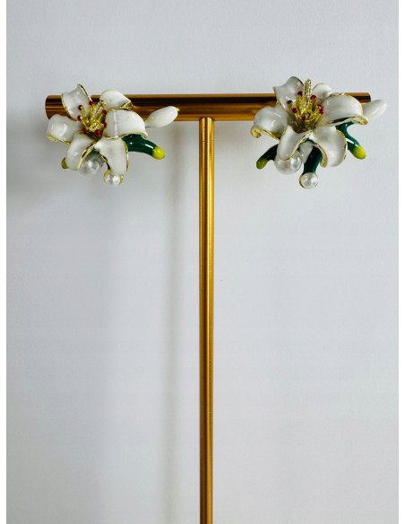 Kolczyki KWIATY KWIATKI BOHO Lolita Accessories srebrny sztyft 925