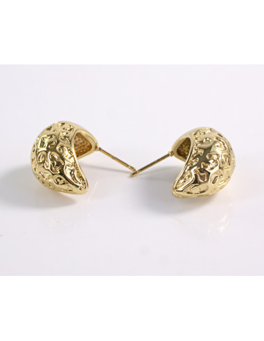 Kolczyki ZŁOTE TŁOCZONE ŁEZKI KROPLE  STAL...