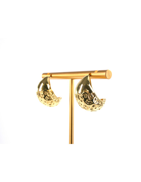 Kolczyki ZŁOTE TŁOCZONE ŁEZKI KROPLE  STAL CHIRURGICZNA LOLITA AKCESORIA