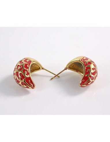 Kolczyki ZŁOTE TŁOCZONE ŁEZKI KROPLE  STAL...