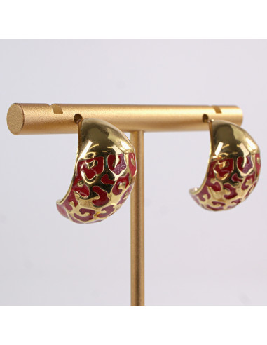 Kolczyki ZŁOTE TŁOCZONE ŁEZKI KROPLE  STAL...