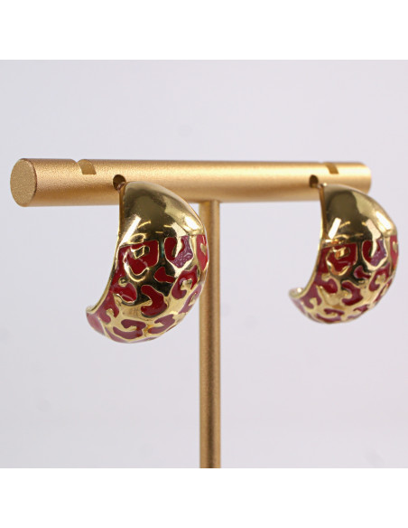 Kolczyki ZŁOTE TŁOCZONE ŁEZKI KROPLE  STAL CHIRURGICZNA LOLITA AKCESORIA