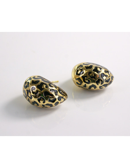 Kolczyki ZŁOTE TŁOCZONE ŁEZKI KROPLE  STAL CHIRURGICZNA LOLITA AKCESORIA