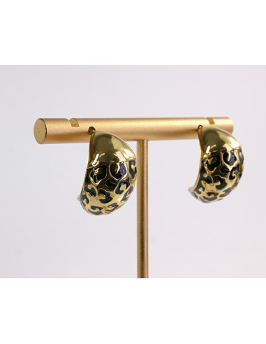 Kolczyki ZŁOTE TŁOCZONE ŁEZKI KROPLE  STAL...