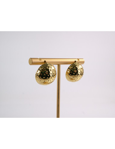 Kolczyki ZŁOTE TŁOCZONE GUZIKI  STAL...