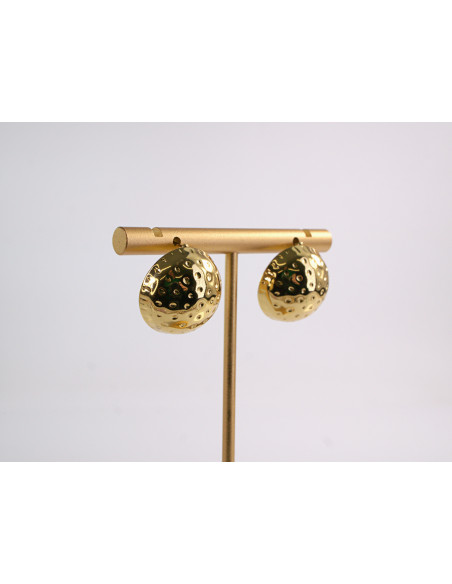 Kolczyki ZŁOTE TŁOCZONE GUZIKI  STAL CHIRURGICZNA LOLITA AKCESORIA