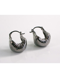 Kolczyki GRAFITOWE TŁOCZONE KOSZYCZKI  STAL CHIRURGICZNA...