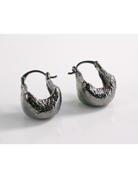 Kolczyki GRAFITOWE TŁOCZONE KOSZYCZKI  STAL CHIRURGICZNA LOLITA AKCESORIA