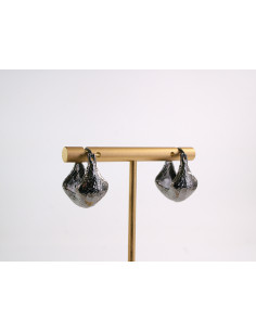 Kolczyki GRAFITOWE TŁOCZONE KOSZYCZKI  STAL CHIRURGICZNA... 2