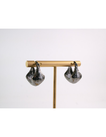 Kolczyki GRAFITOWE TŁOCZONE KOSZYCZKI  STAL CHIRURGICZNA LOLITA AKCESORIA