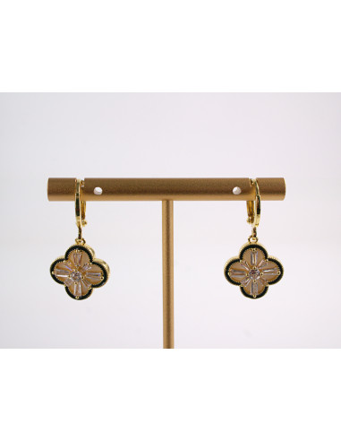 Kolczyki ROZETY Z CYRKONIAMI ZAPĘCIE STAL...