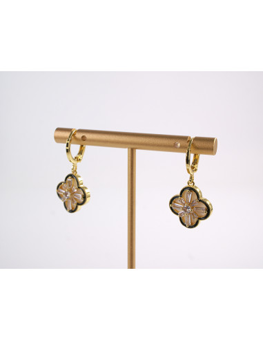 Kolczyki ROZETY Z CYRKONIAMI ZAPĘCIE STAL...