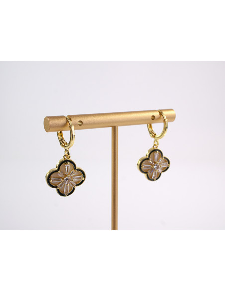 Kolczyki ROZETY Z CYRKONIAMI ZAPĘCIE STAL CHIRURGICZNA LOLITA AKCESORIA