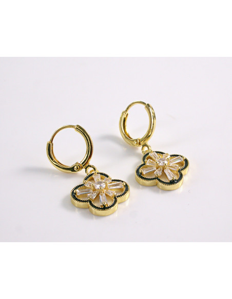 Kolczyki ROZETY Z CYRKONIAMI ZAPĘCIE STAL CHIRURGICZNA LOLITA AKCESORIA