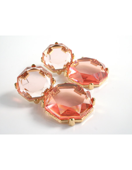 Kolczyki RÓZOWE VINTAGE  SZTYFT STAL CHIRURGICZNA LOLITA AKCESORIA